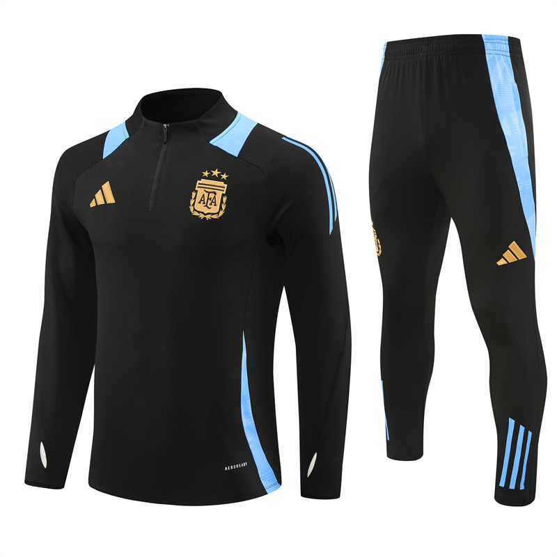 24-25 Season Argentina Black Color Football Sweater Set