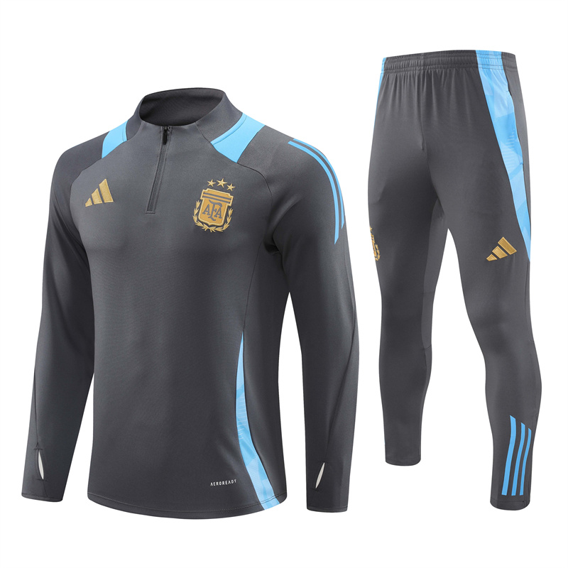 24-25 Season Argentina Dark-Grey Color Football Sweater Set