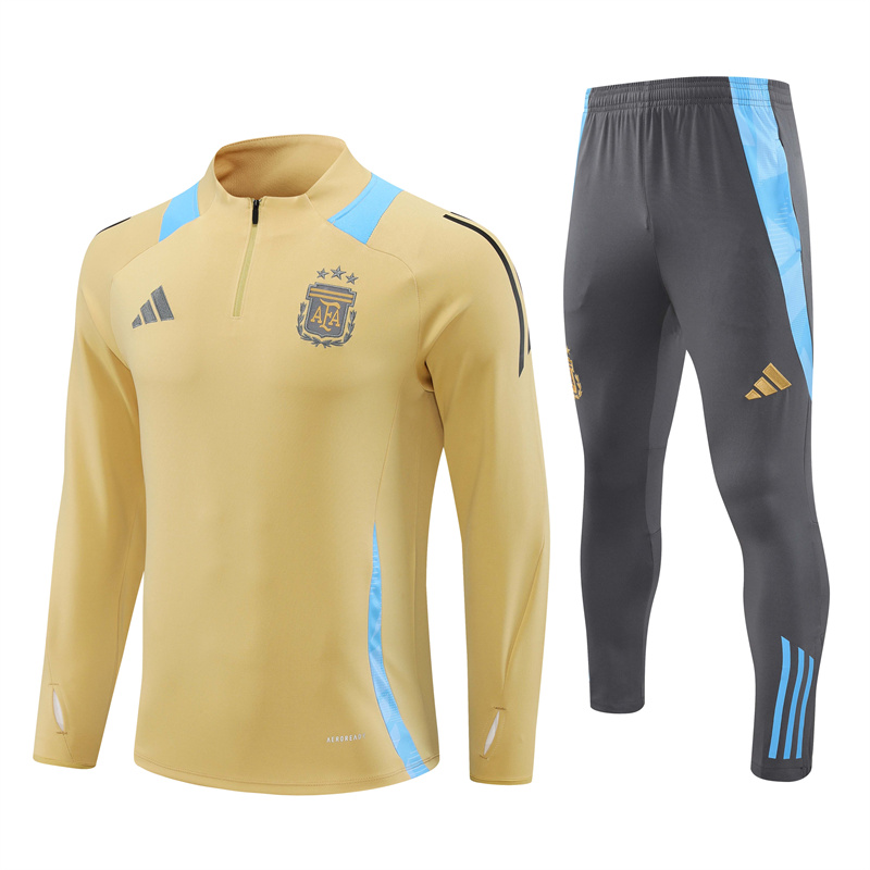 24-25 Season Argentina Yellow Color Football Sweater Set