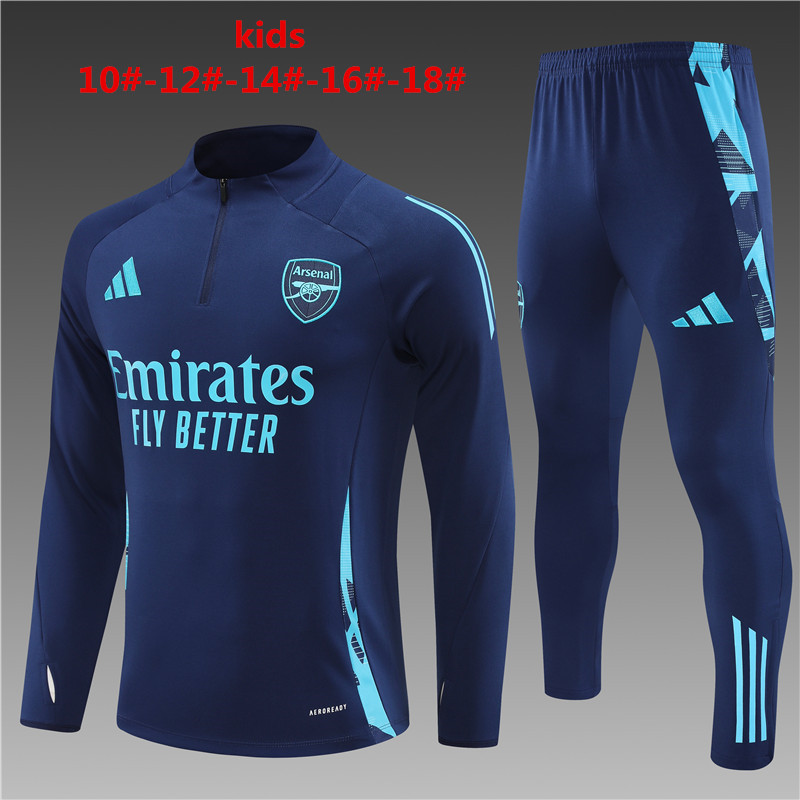 24-25 Season Arsenal Dark-Blue Color Kids Football Sweater Set