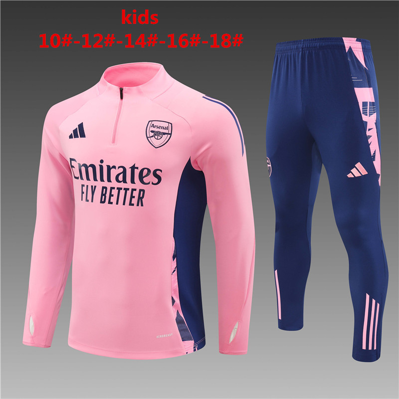 24-25 Season Arsenal Pink Color Kids Football Sweater Set