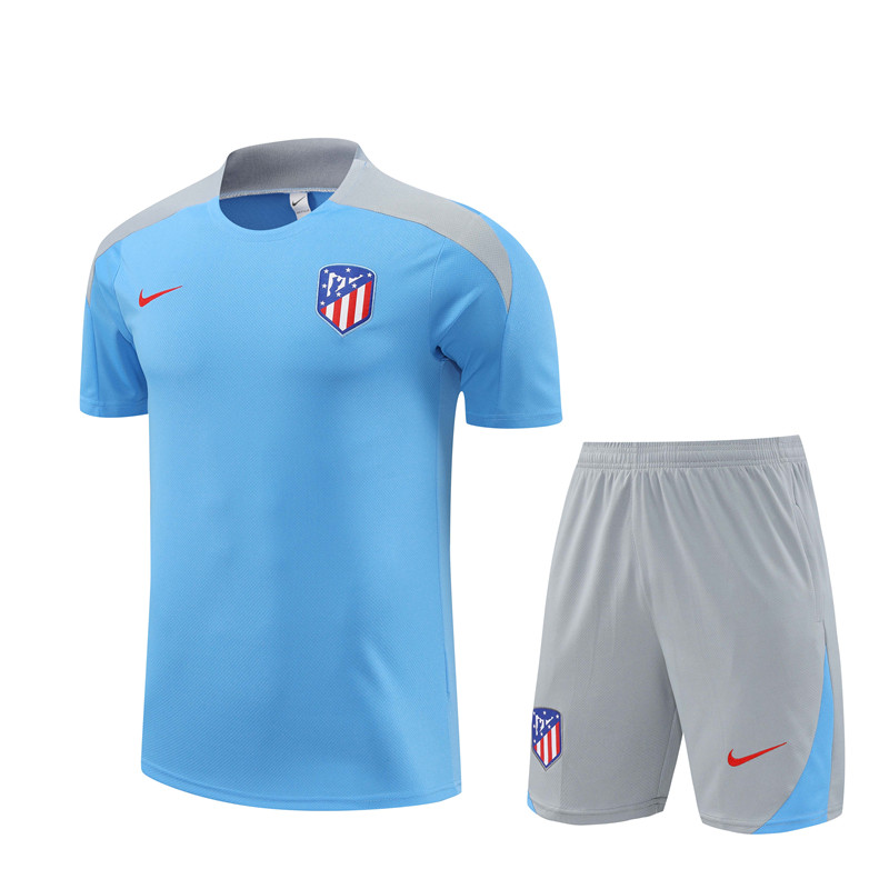 24-25 Season Atletico Madrid Blue Color Pre-Match Football Training Suit