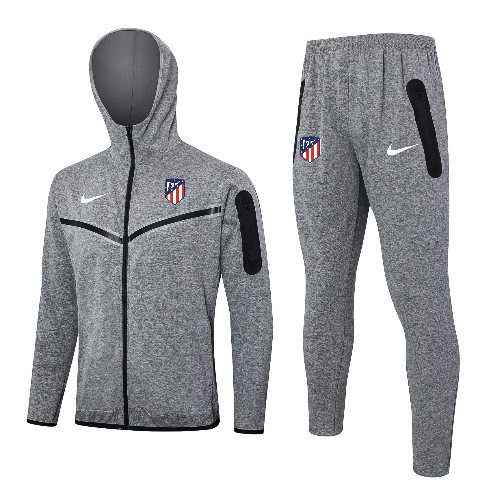 24-25 Season Atletico Madrid Grey Color Football Padded Hoodie