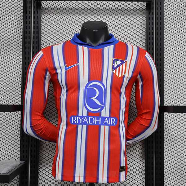 24-25 Season Atletico Madrid Home Red-White Long Sleeve Football Jersey