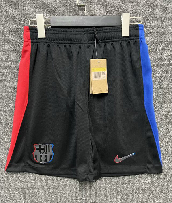 24-25 Season Barcelona Away Black Color Football Shorts