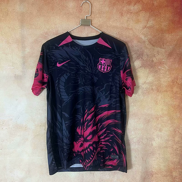 24-25 Season Barcelona Black Color CN Dragon Football Training Shirt