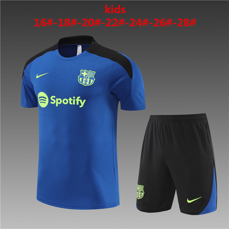 24-25 Season Barcelona Blue Color Kids Football Training kits