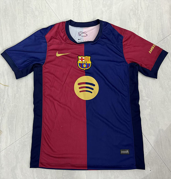 24-25 Season Barcelona Home Red-Blue Color Football Jersey