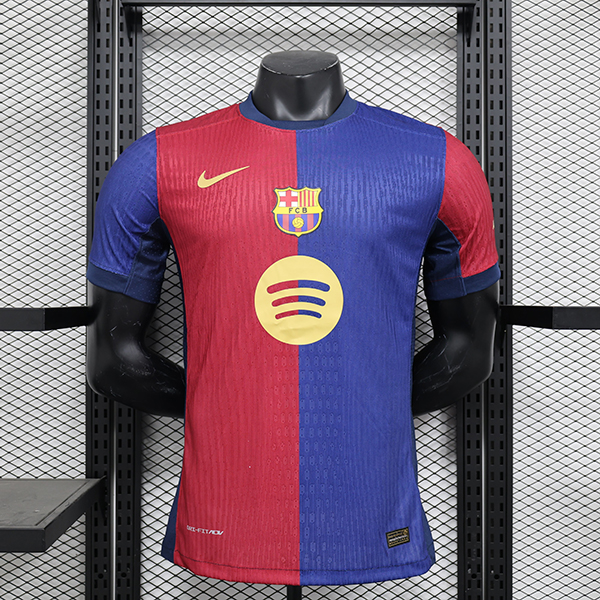 24-25 Season Barcelona Home Red-Blue Color Football Jersey(Player Version)