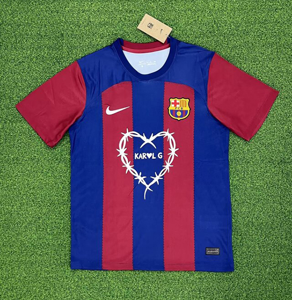 24-25 Season Barcelona Special Version Red-Blue Color Football Training Shirt