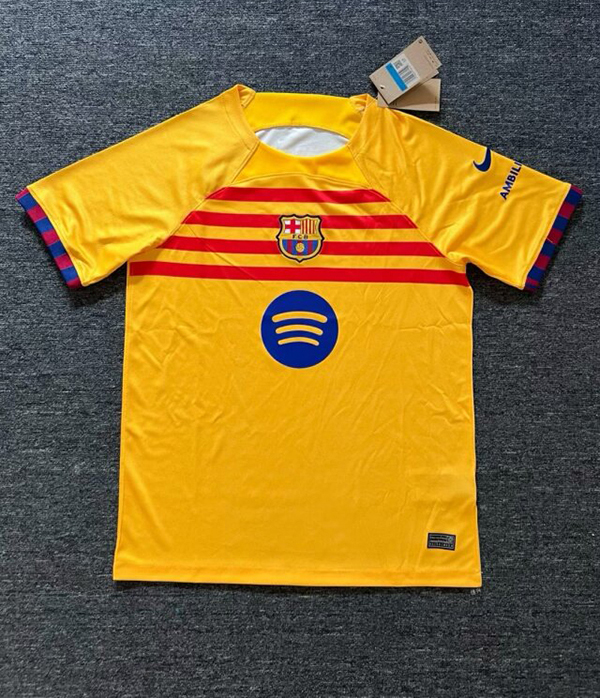 24-25 Season Barcelona Yellow Color Football Training Shirt