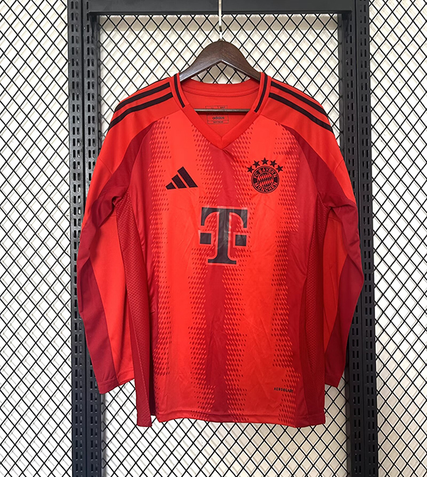 24-25 Season Bayern Munich Home Red Long Sleeve Football Jersey