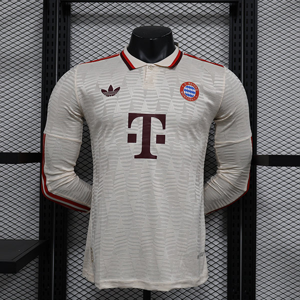 24-25 Season Bayern Munich Third White Color Long Sleeve Football Jersey