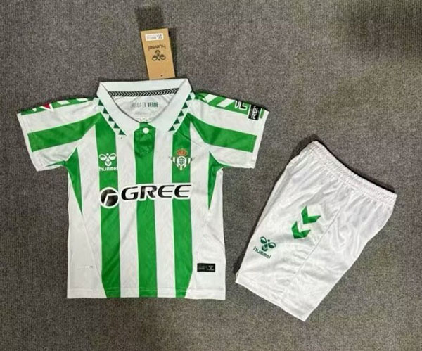 24-25 Season Real Betis Home Green-White Color Kids Football Kit