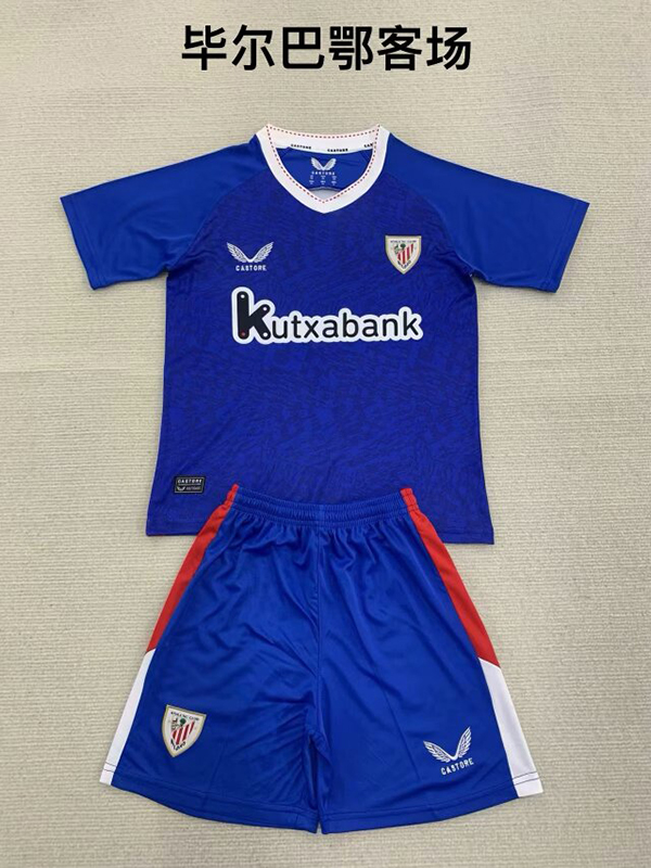 24-25 Season Bilbao Away Blue Color Youth Kids Football Kit