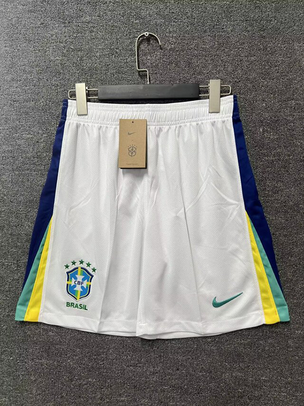 24-25 Season Brazil Away White Color Football Shorts Free Shipping