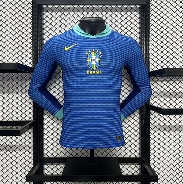 24-25 Season Brazil Away Blue Color Long Sleeve Football Jersey