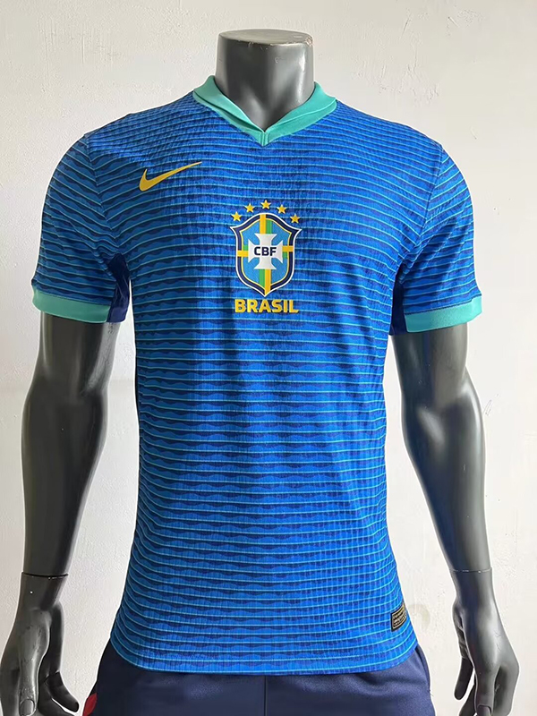 24-25 Season Brazil Away Blue Color Soccer Jersey (Player Version)