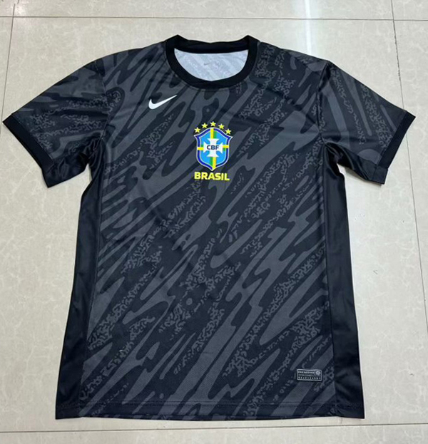 24-25 Season Brazil Black Color Pre-Match Football Training Shirt