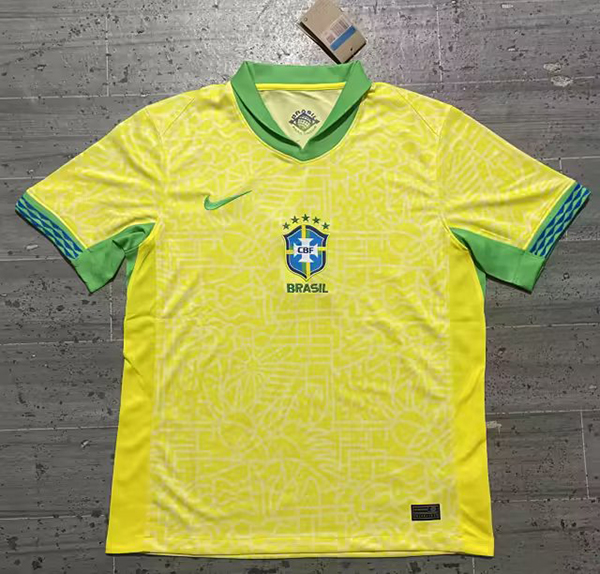 24-25 Season Brazil Home Yellow Color Football Jersey