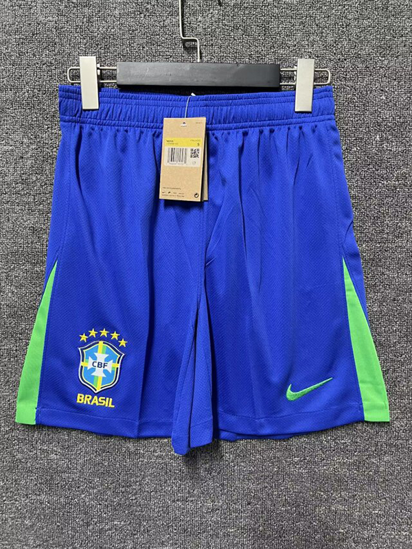 24-25 Season Brazil Home Blue Color Football Shorts Free Shipping