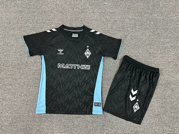 24-25 Season Bremen Third Black Color Youth Kids Football Kit