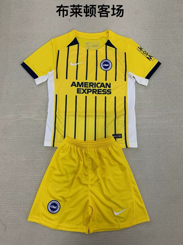 24-25 Season Brighton Away Yellow Color Kids Football Kit