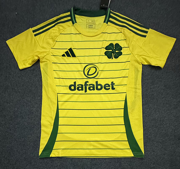 24-25 Season Celtics Away Yellow Color Football Jersey