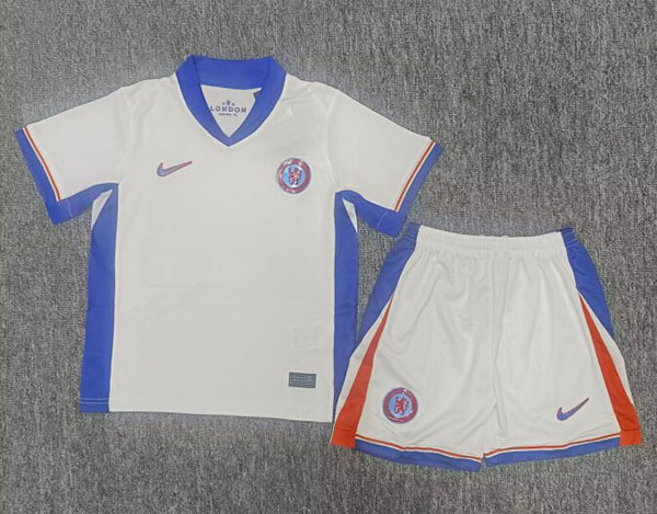 24-25 Season Chelsea Away White Color Kids Football Uniform