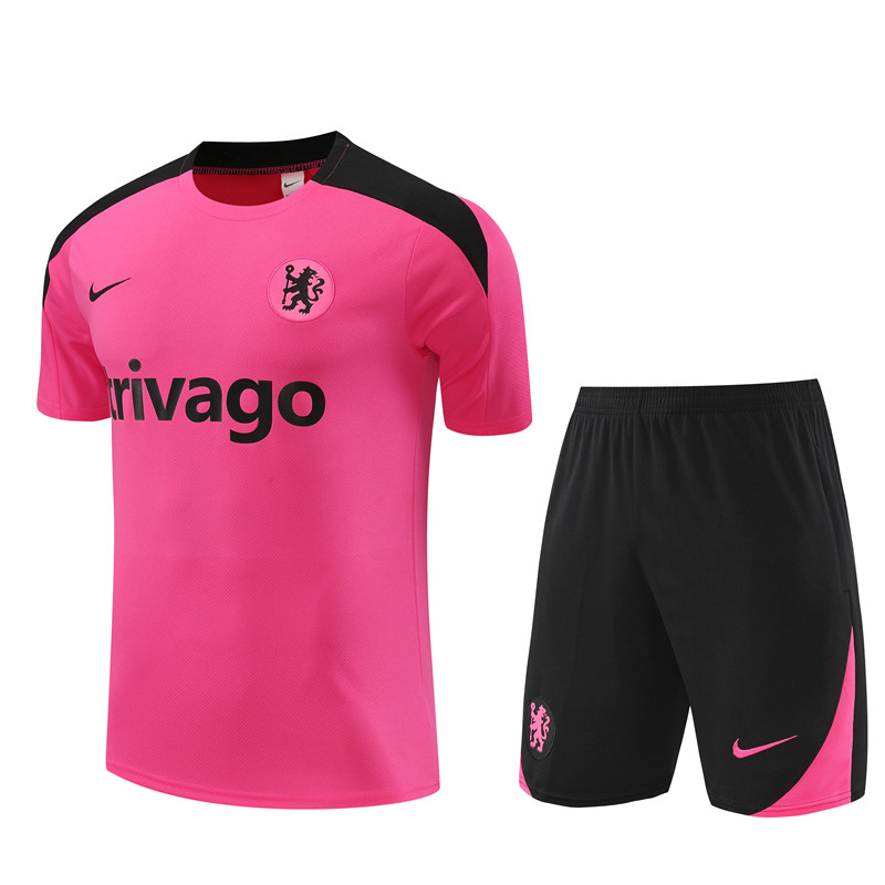 24-25 Season Chelsea Pink Color Pre-Match Football Training Suit