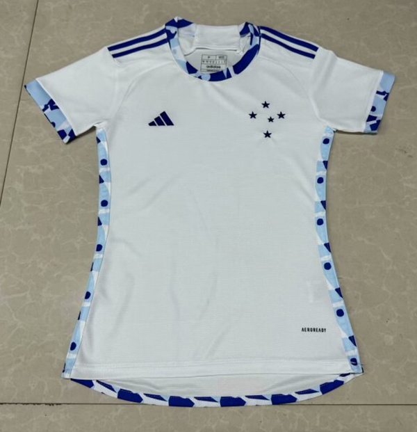 24-25 Season Cruzeiro Away White Color Women Football Shirt