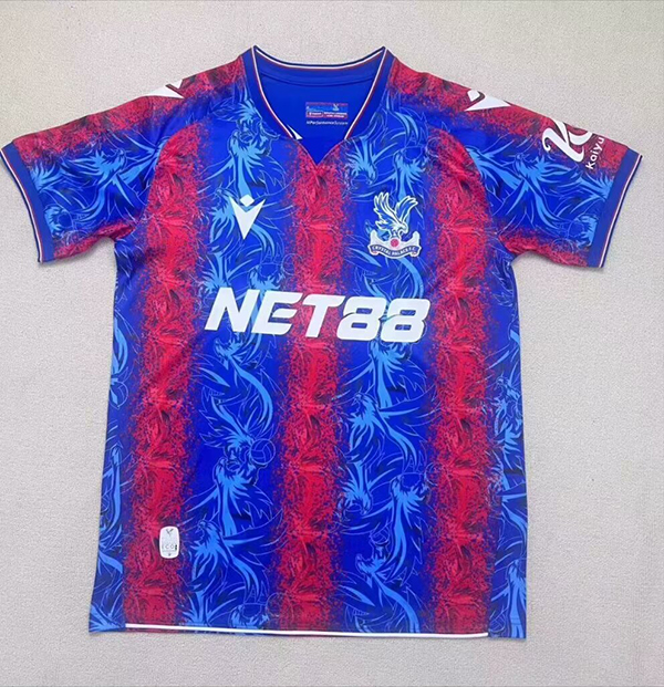 24-25 Season Crystal Palace Home Red-Blue Color Football Jersey