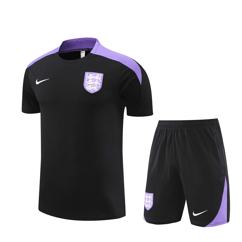 24-25 Season England Black Color Pre-Match Football Training Suit