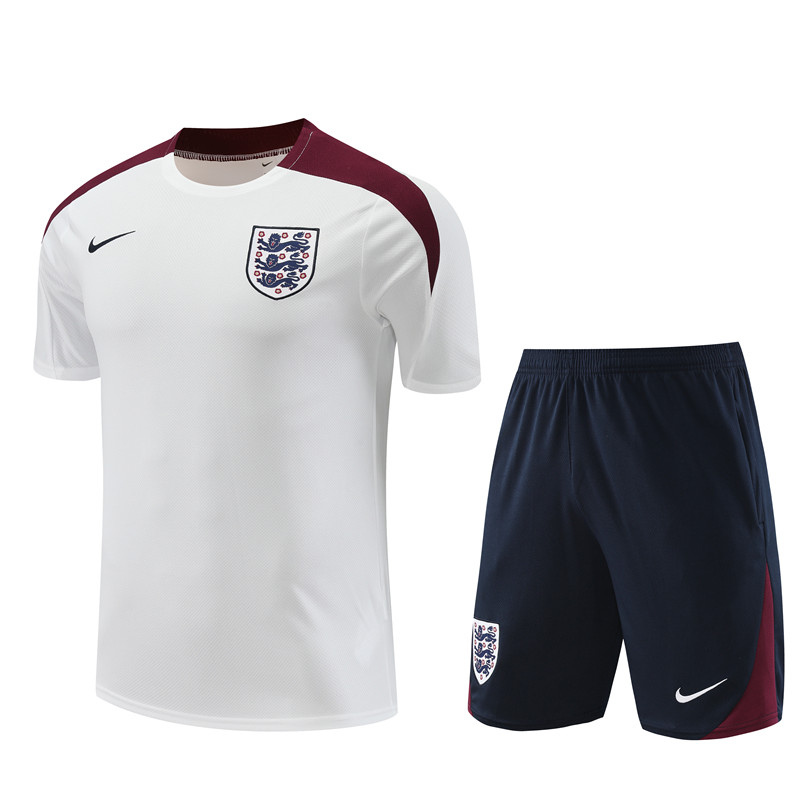 24-25 Season England White Color Pre-Match Football Training Suit