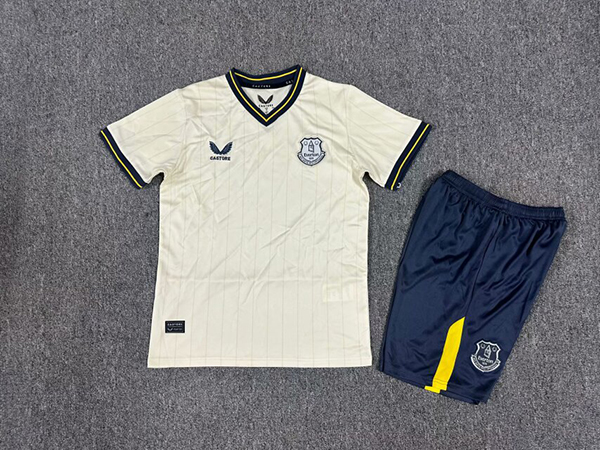 24-25 Season Everton Third White Color Kids Football Kit