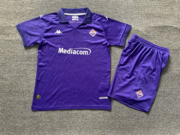 24-25 Season Fiorentina Home Purple Color Kids Football Kit