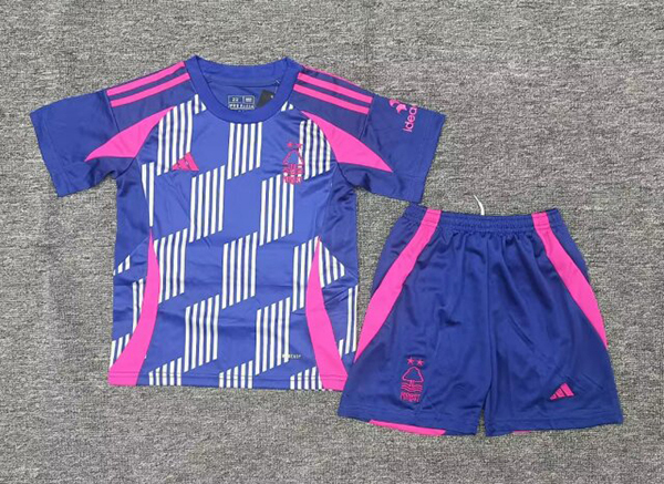 24-25 Season Nottingham Forest Away Blue Color Kids Football Kit