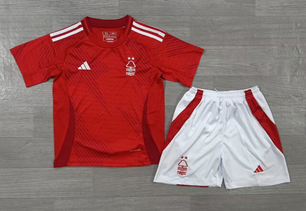 24-25 Season Nottingham Forest Home Red Color Kids Football Kit