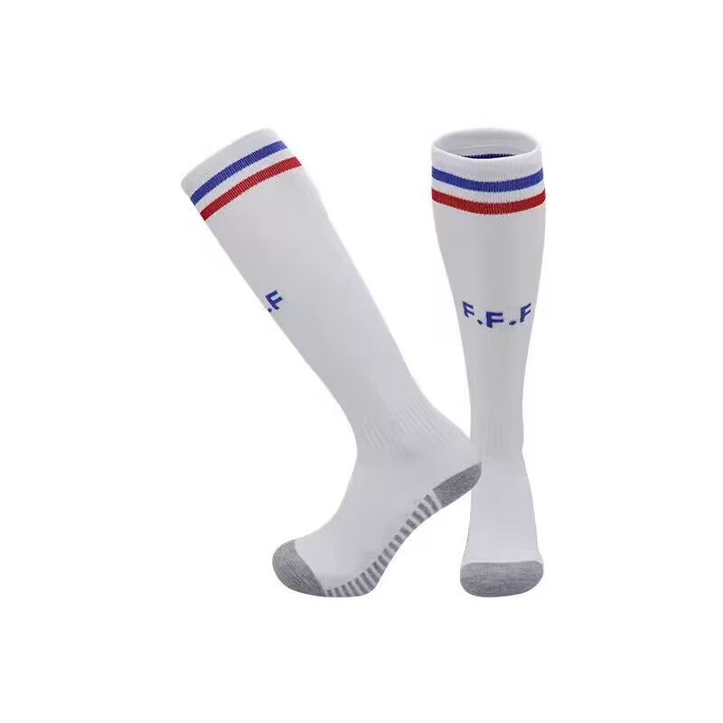 2024 Euro Cup France Away White Color Football Socks