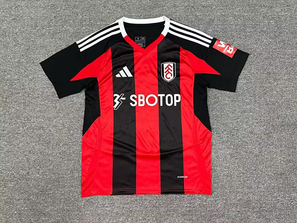 24-25 Season Fulham Away Red-Black Color Football Jersey