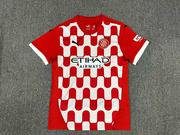 24-25 Season Girona Home Red-White Color Football Jersey