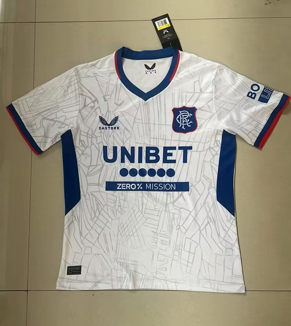 24-25 Season Glasgow Rangers Away White Color Football Jersey