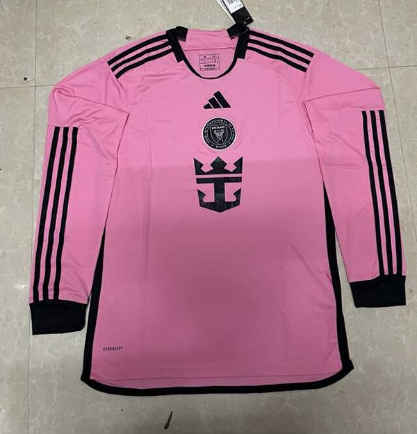 24-25 Season Inter Miami Home Pink Color Long Sleeve Soccer Jersey