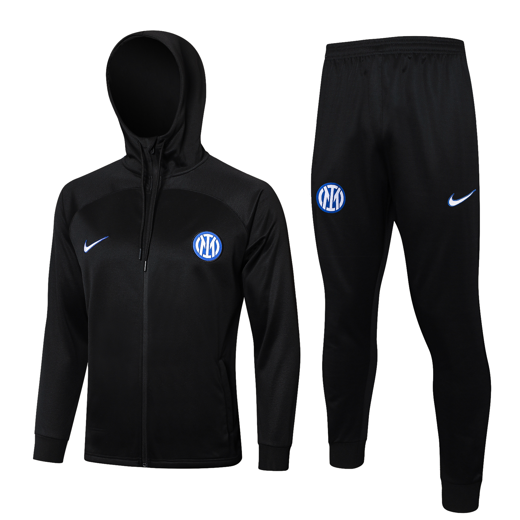 24-25 Season Inter Milan Black Color Football Padded Hoodie