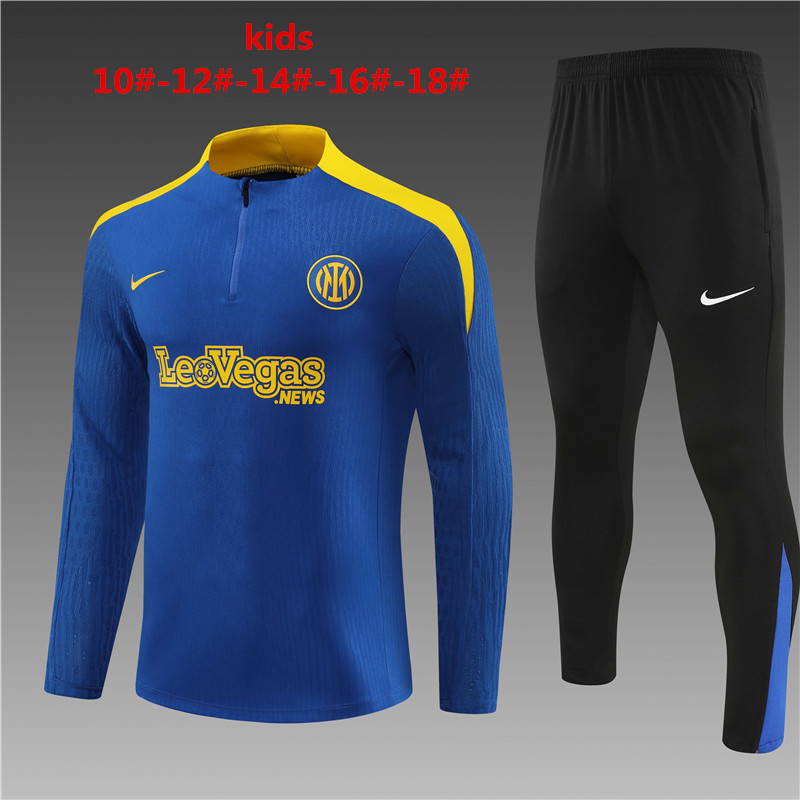 24-25 Season Inter Milan Blue Color Kids Football Sweater Suit