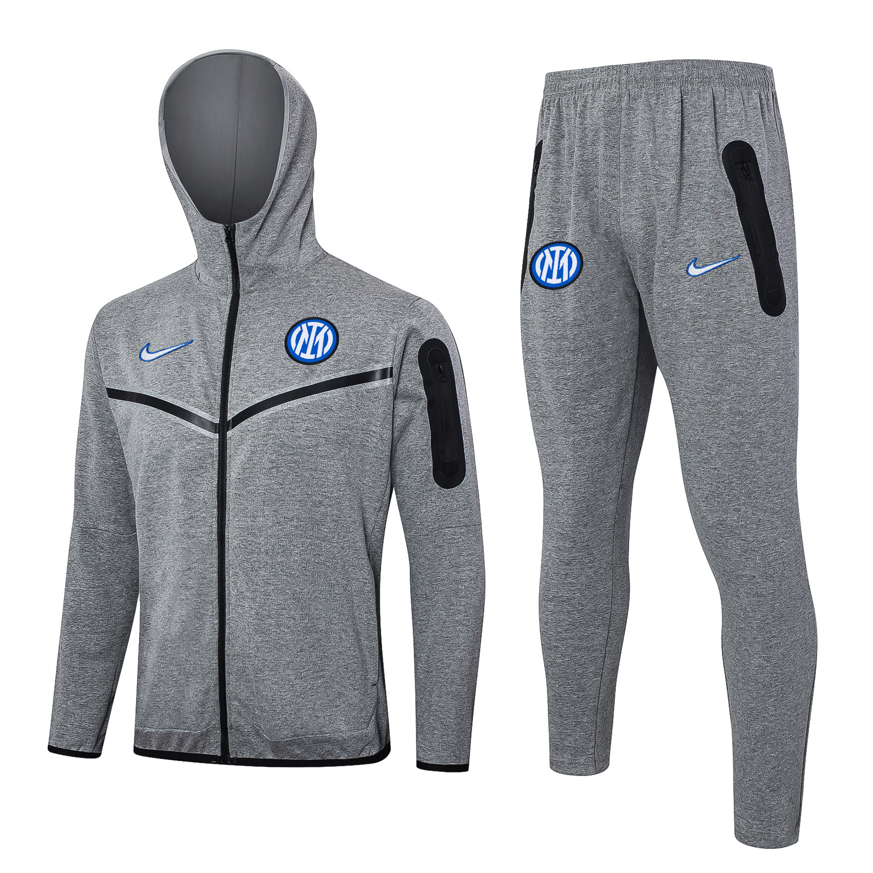 24-25 Season Inter Milan Grey Color Football Padded Hoodie