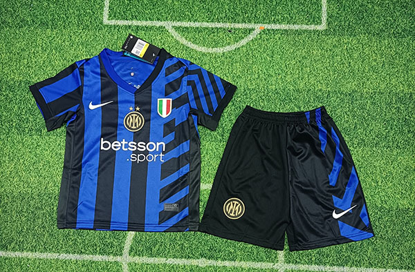 24-25 Season Inter Milan Home Blue-Black Color Kids Football Kit