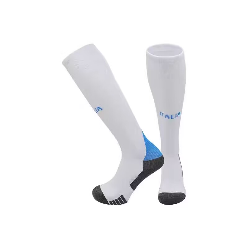 2024 Euro Cup Italy Away White Color Football Socks