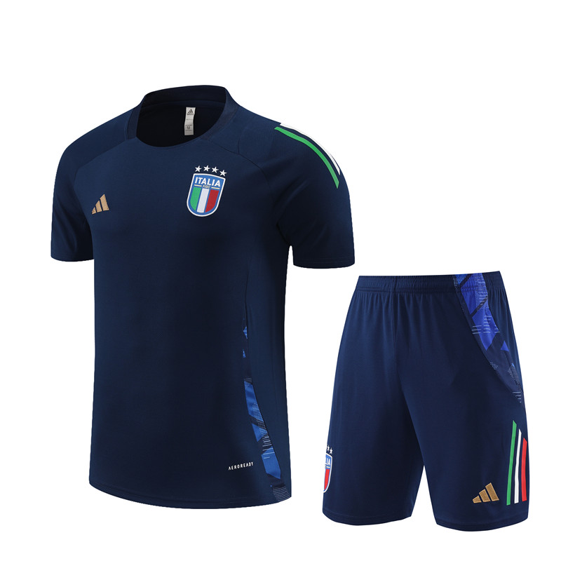 24-25 Season Italy Dark-Blue Color Pre-Match Football Training Suit