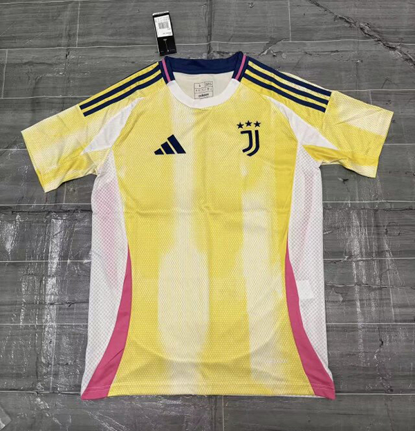 24-25 Season Juventus Away Yellow Color Football Jersey